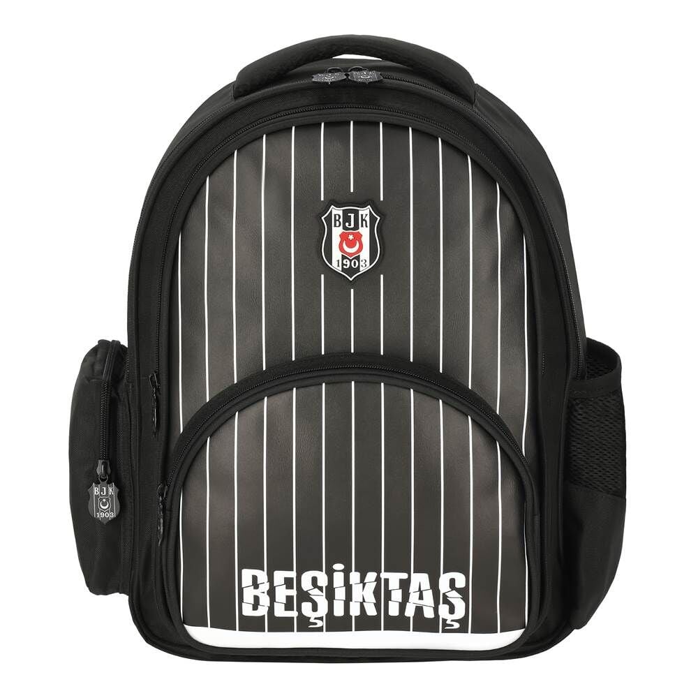 Beşiktaş Me Team İnce Çubuklu Desenli Suni Deri İlkokul Çantası 25352