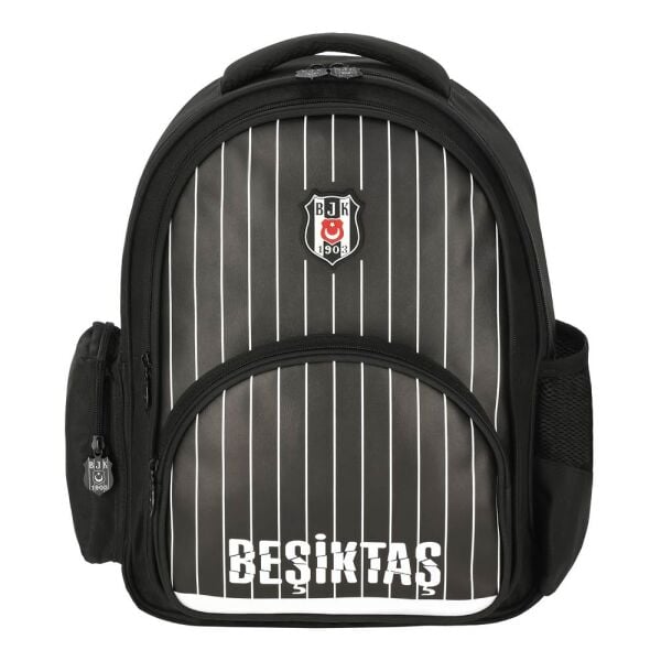 Beşiktaş Me Team İnce Çubuklu Desenli Suni Deri İlkokul Çantası 25352