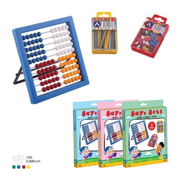 Ark 182-1 Plastik 3 lü Abaküs Seti