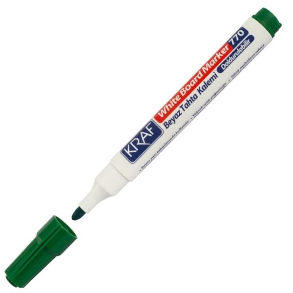 Kraf Beyaz Tahta Kalemi Doldurulabilir 770 Yeşil
