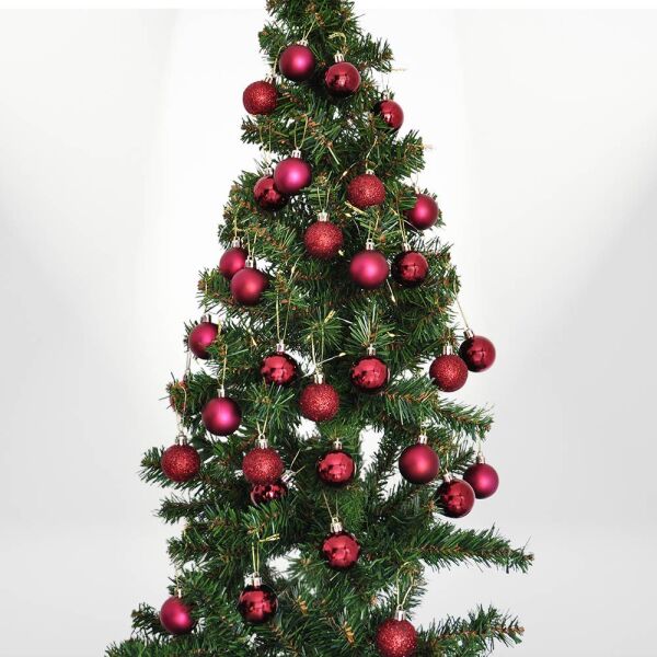 Yılbaşı Ağacı Süsleme Seti 72 li Bordo 2006813-1