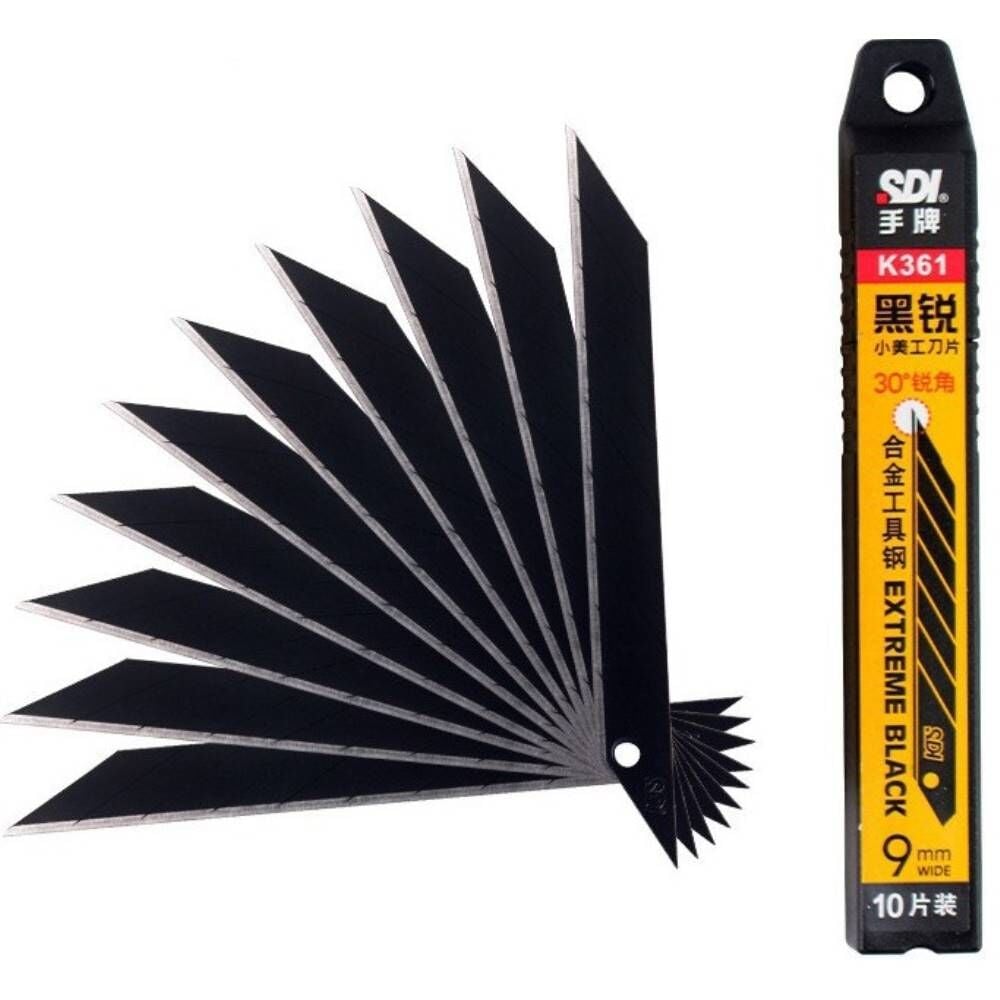 Sdı Maket Bıçağı Yedeği Dar 30' Eğimli Carbon Black Sk2 + Cr Çelik K361 100'Lü