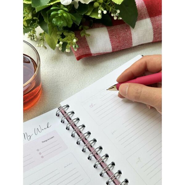 Victorias Journals 2024-2025 17x23 Lastikli Gizli Spiralli Planner 124-1288