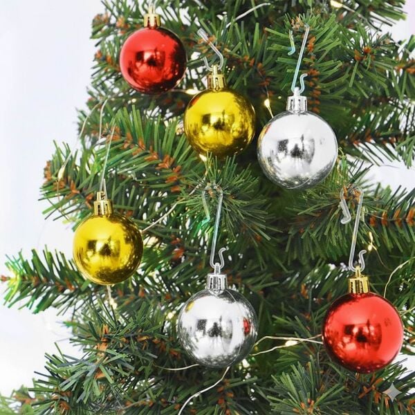 Yılbaşı Ağacı Süsleme Topu 3 cm 12 li Karışık 2006907