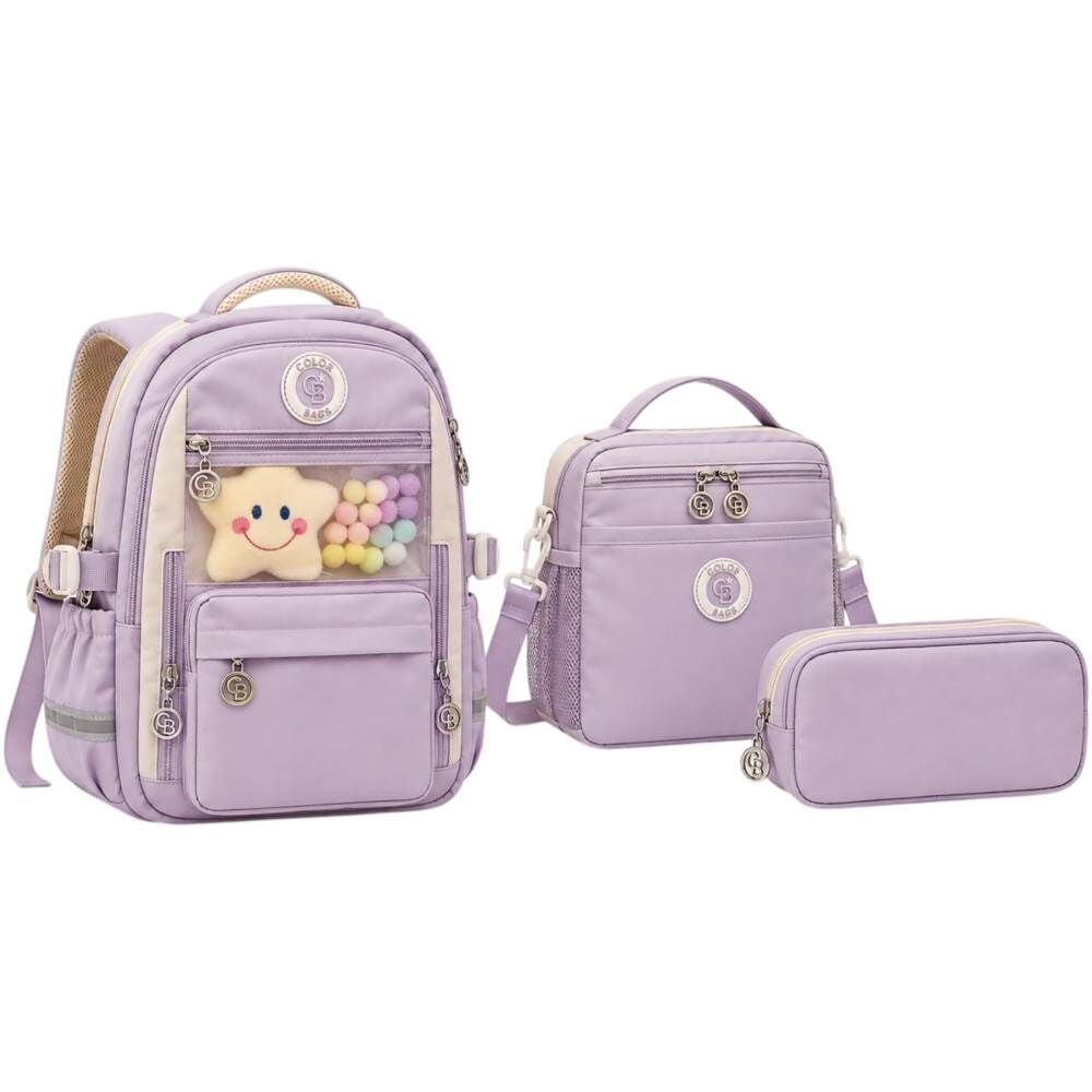 Color Bags B83 3'lü Set Lila İlkokul Çantası