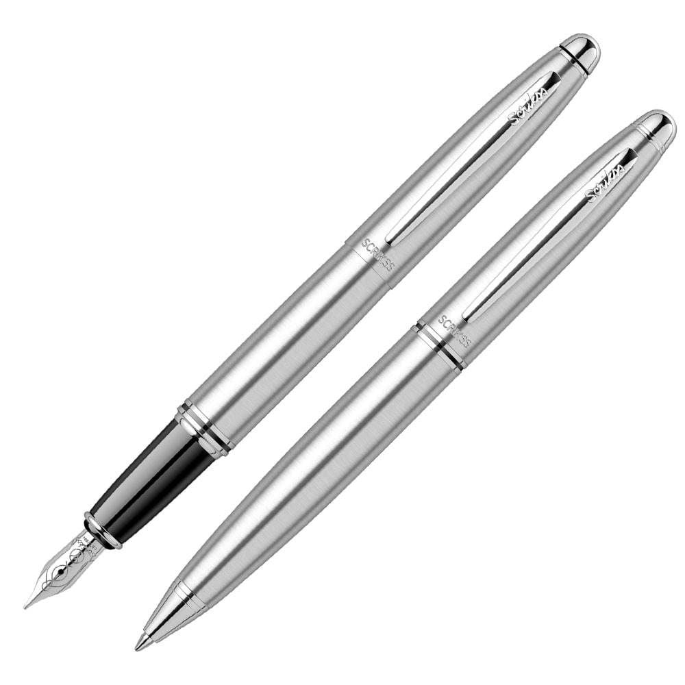 Scrikss 88 Gold Krom Dolma ve Tükenmez Kalem Seti