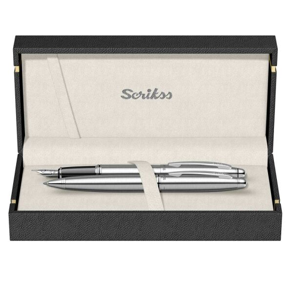 Scrikss 88 Gold Krom Dolma +  Tükenmez Kalem