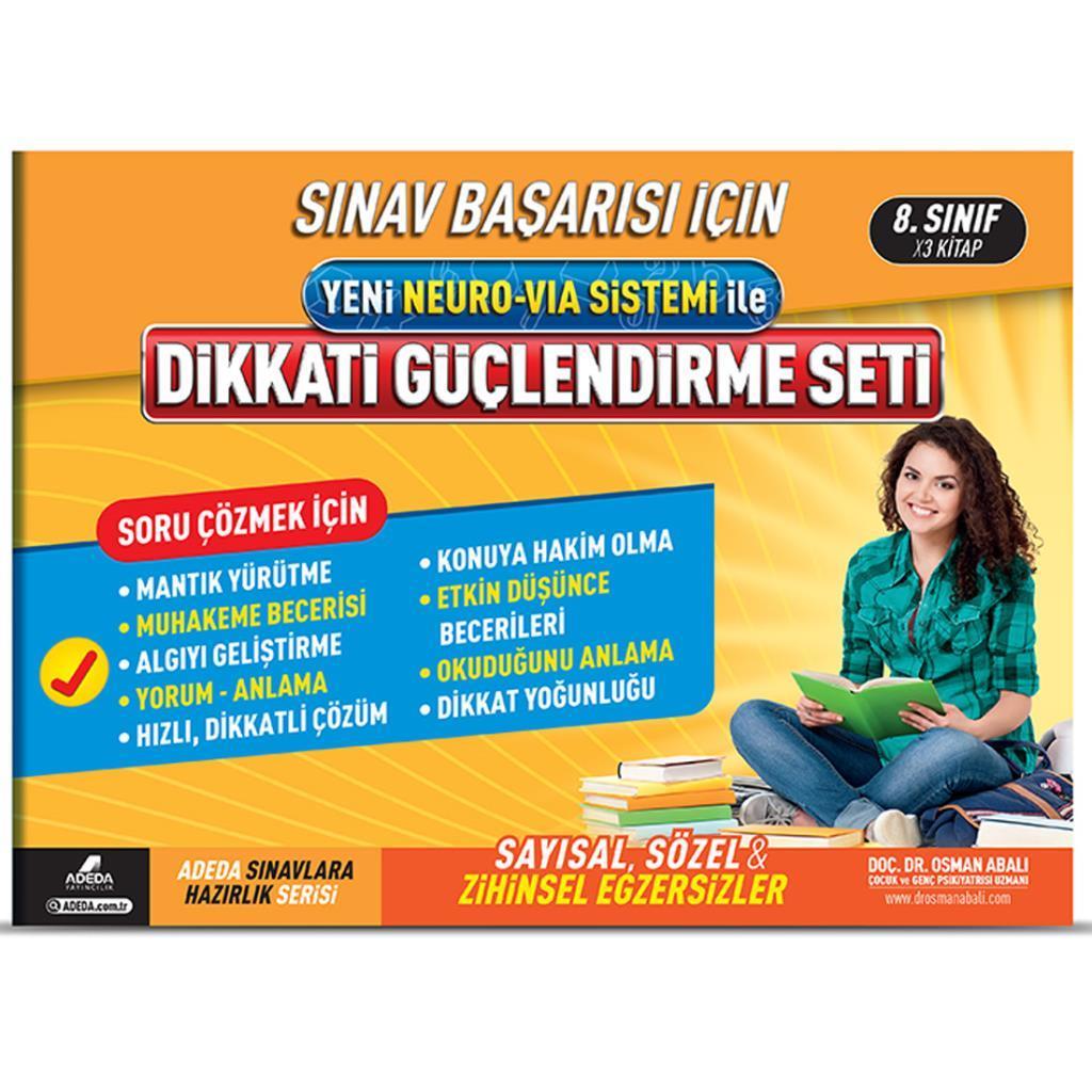 Adeda Neuro Via ile Dikkat Güçlendirme Seti 8.Sınıf 3 Kitap