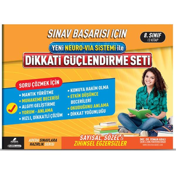 Adeda Neuro Via ile Dikkat Güçlendirme Seti 8.Sınıf 3 Kitap