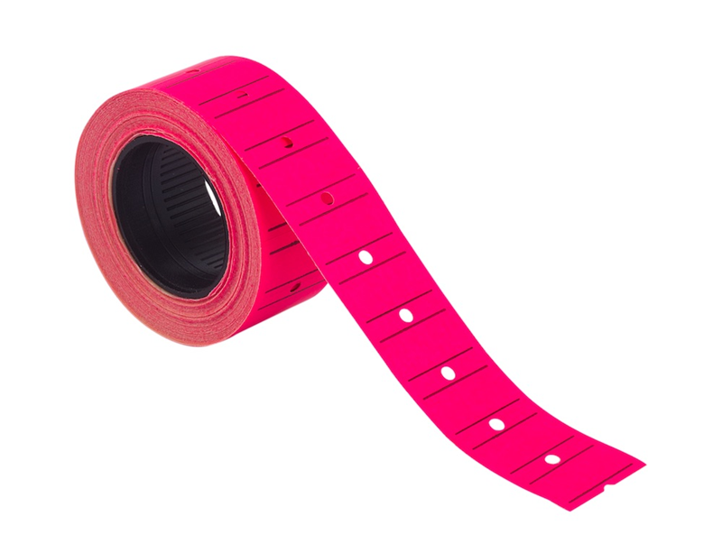 Kraf Fiyat Etiketi 12x21 mm Fosforlu Pembe