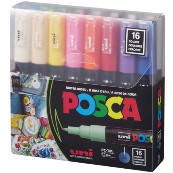Uni Poster Markörü Posca Set Pc-1M 0.7 16 Lı