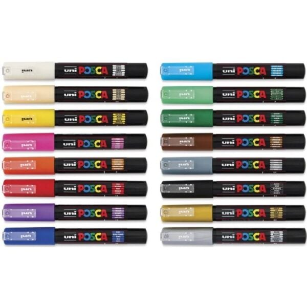 Uni Poster Markörü Posca Set Pc-1M 0.7 16 Lı