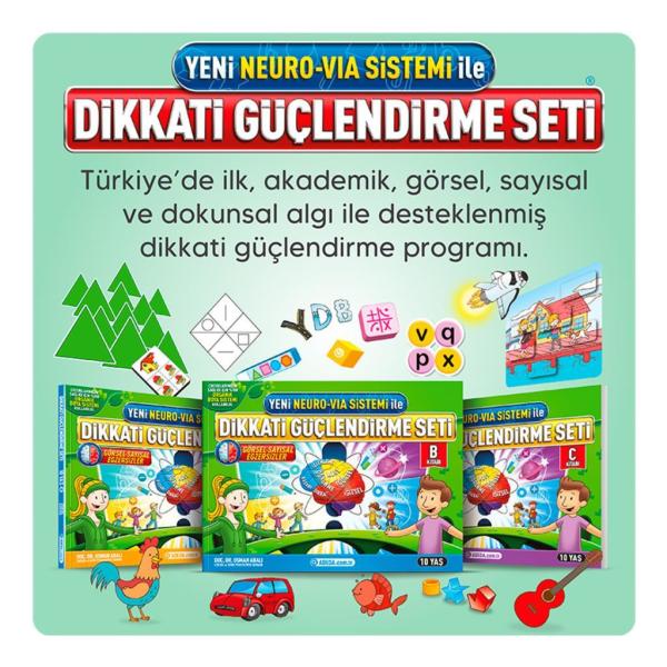 Adeda Neuro Via Sistemi ile Dikkat Güçlendirme Seti 3 Kitap 10 Yaş