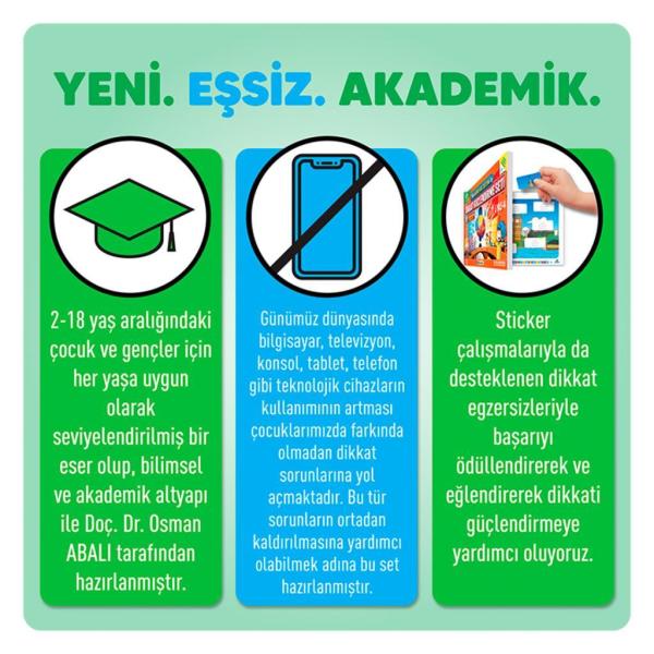 Adeda Neuro Via Sistemi ile Dikkat Güçlendirme Seti 3 Kitap 10 Yaş