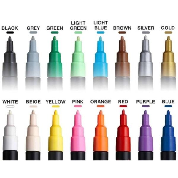 Uni Poster Markörü Posca Set Pc-3M/16C 0.9-1.3 16 Lı