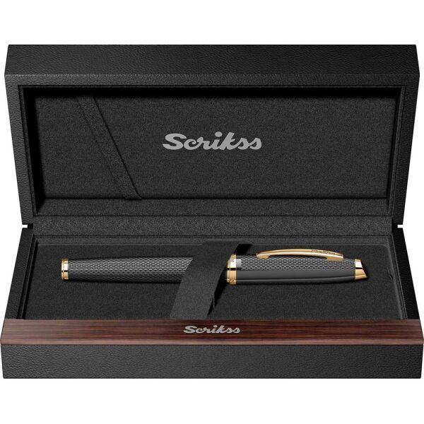 Scrikss 390 Mat Siyah Altın Roller Kalem