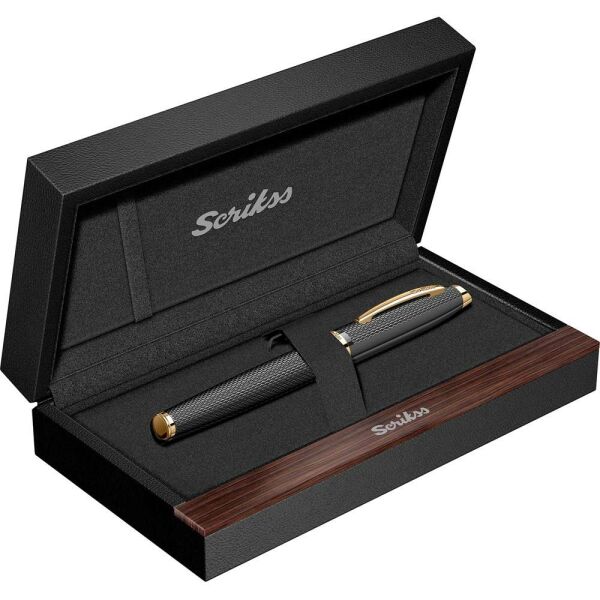 Scrikss 390 Mat Siyah Altın Roller Kalem