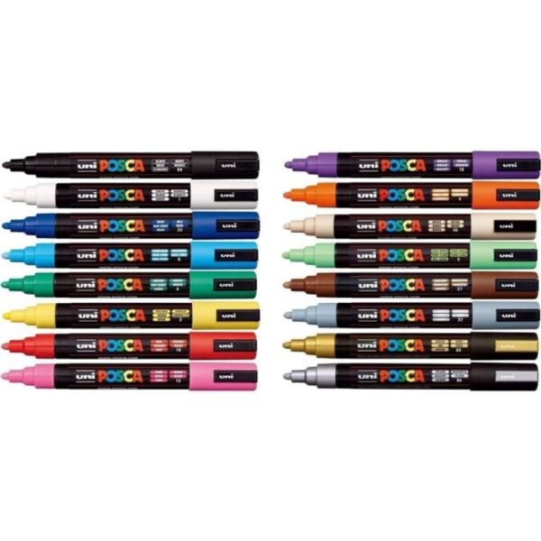 Uni Poster Markörü Posca Set Pc-5M/16C 1.8-2.5 16 Lı