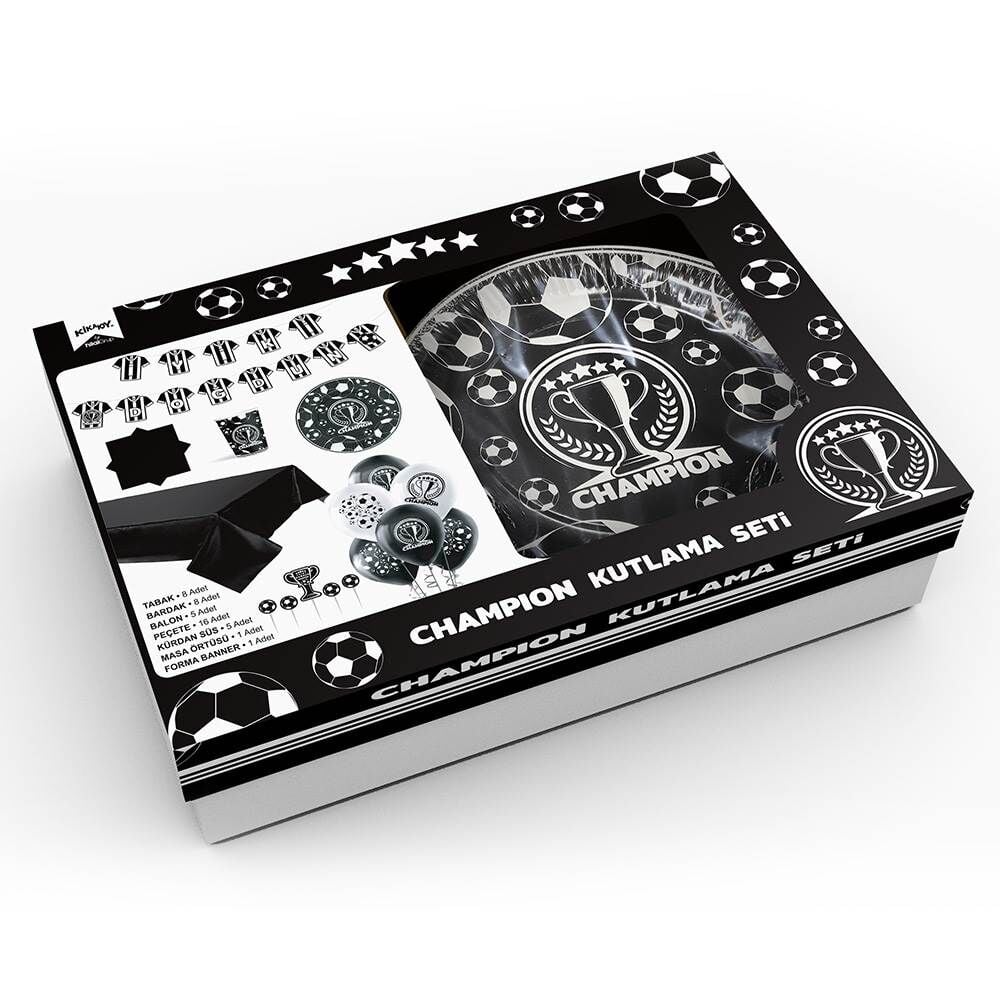 Champion Kutlama Seti Siyah Beyaz