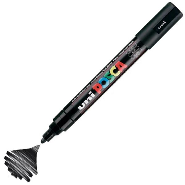 Uniball Posca Boyama Markörü PC-5M 1.8-2.5 mm Siyah