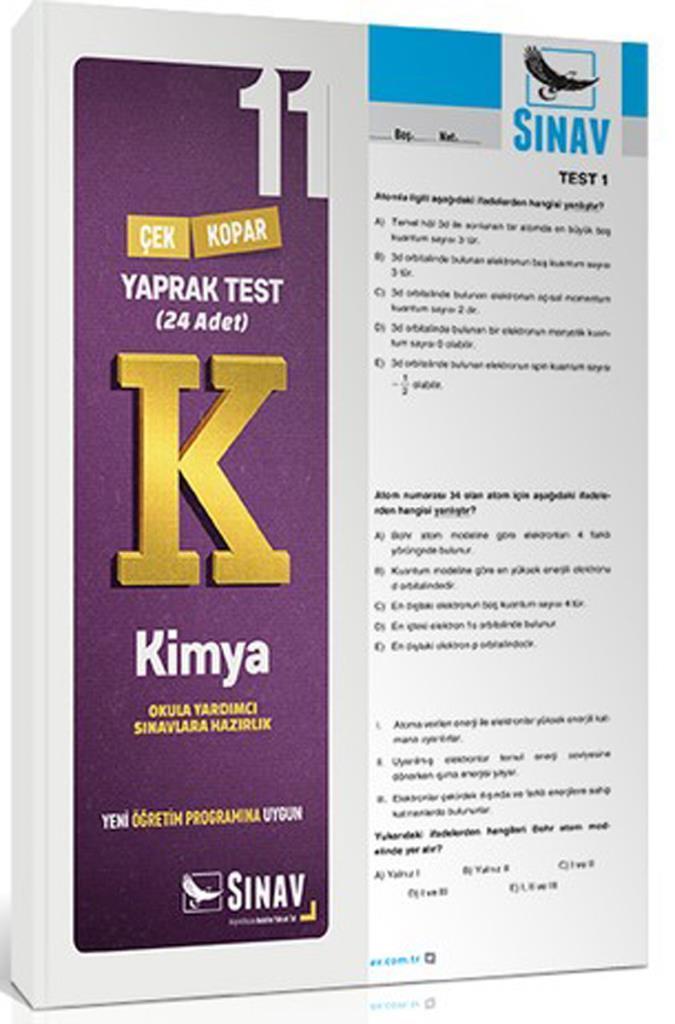 Sınav 11.Sınıf Kimya Yaprak Test 24 Adet