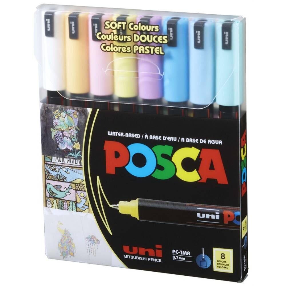 Uni Poster Markörü Posca Set Pc-1Mr/8C Sc Soft Renk 8 Li