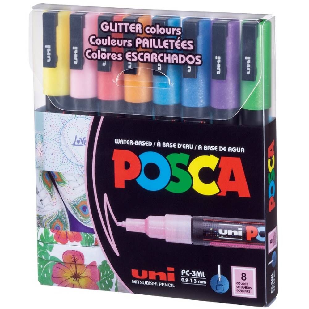 Uni Poster Markörü Posca Set Pc-3Ml/8C Gc 0.9-1.3 Simli 8 Li