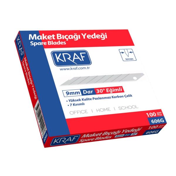 Kraf Maket Bıçağı Yedeği Dar 30' Eğimli 100 Lü 606G