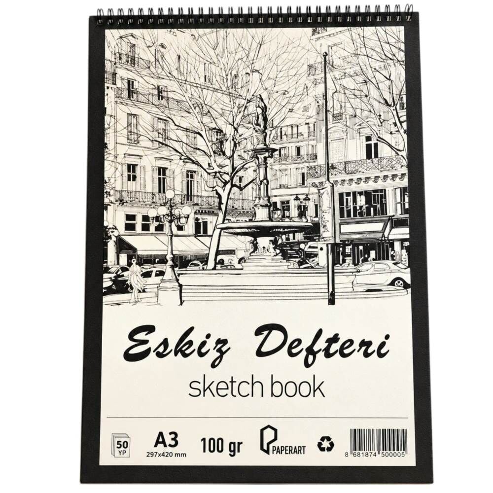 Paper Art A3 100 Yaprak 100 gr Spiralli Eskiz Defter