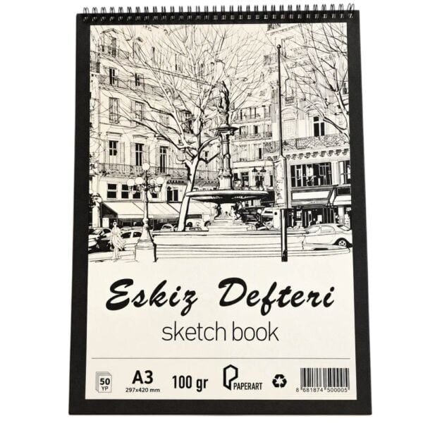 Paper Art A3 100 Yaprak 100 gr Spiralli Eskiz Defter