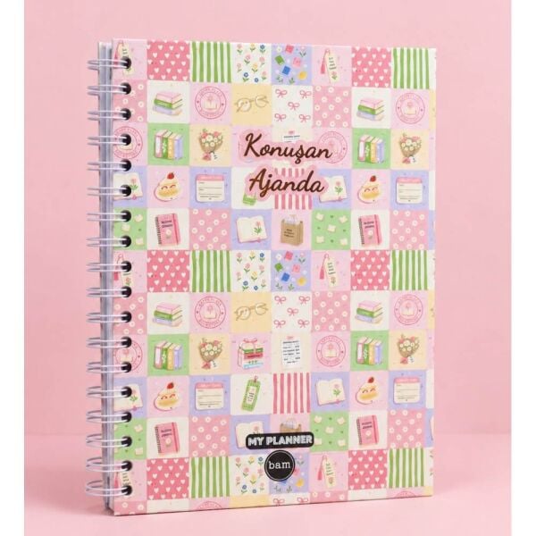 My Planner 1321-4 Kitap ve Çiçek Spiralli Konuşan Ajanda