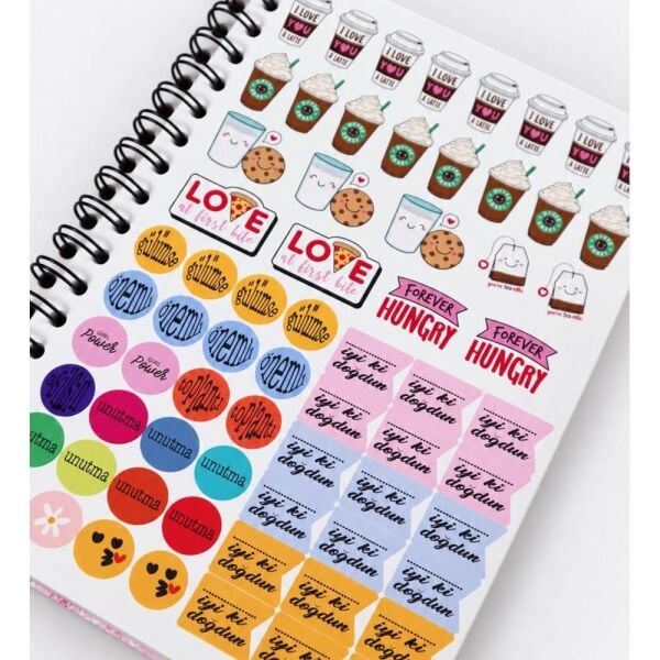 My Planner 1321-4 Kitap ve Çiçek Spiralli Konuşan Ajanda