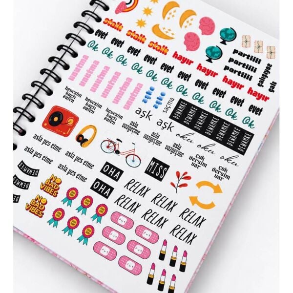 My Planner 1321-4 Kitap ve Çiçek Spiralli Konuşan Ajanda
