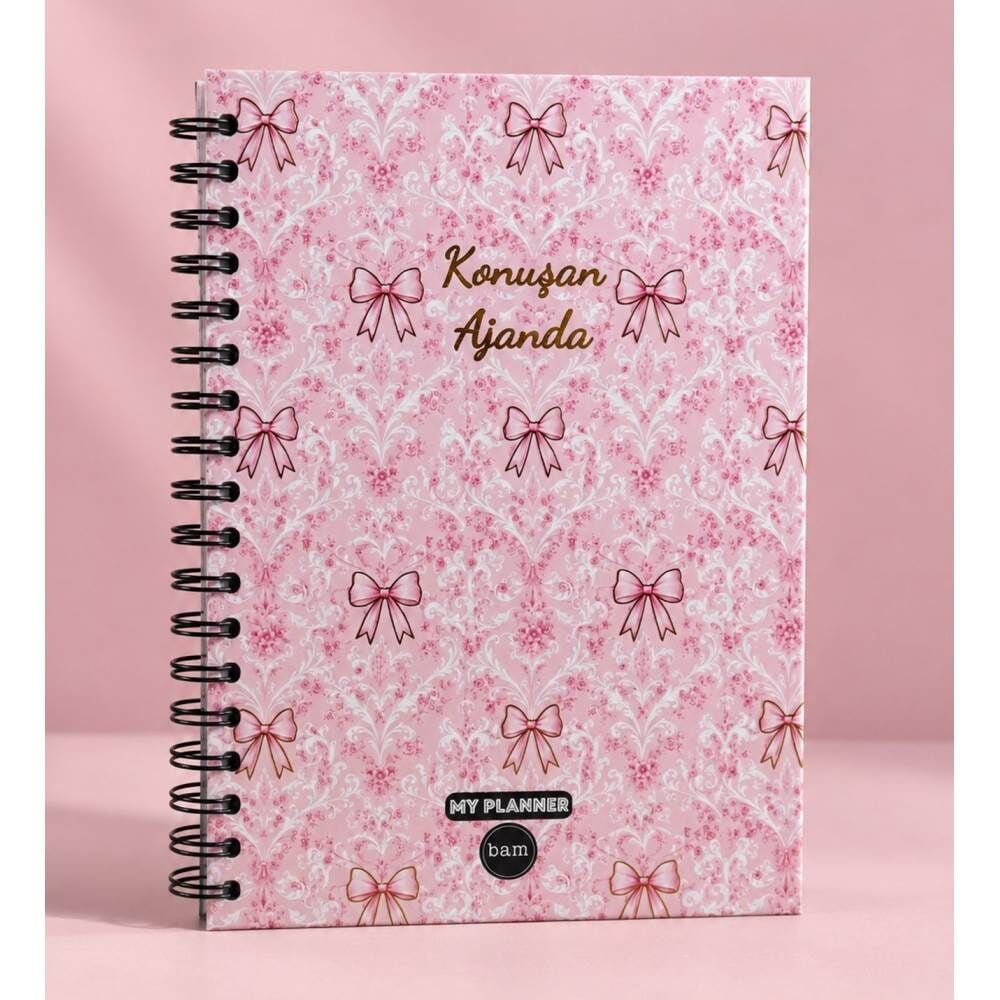 My Planner 1321-2 Pembe Fiyonk Spiralli Konuşan Ajanda