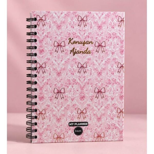My Planner 1321-2 Pembe Fiyonk Spiralli Konuşan Ajanda