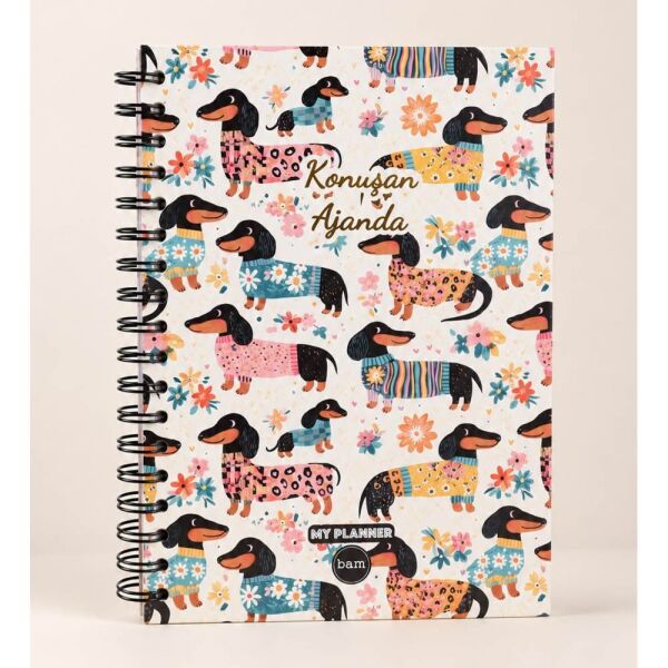 My Planner 1321-6 Sosis Köpekler Spiralli Konuşan Ajanda
