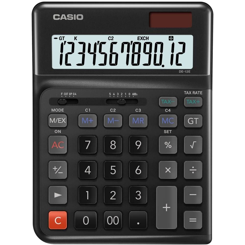 Casıo Hesap Makinesi Masaüstü De-12E-Bk-W-Dp