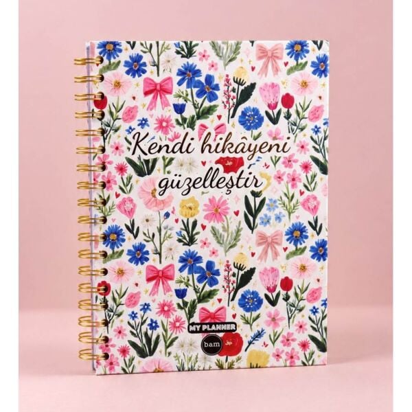 My Planner 1321-8 Bahar Çiçekleri Spiralli Konuşan Ajanda