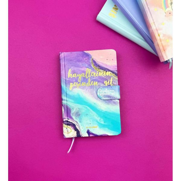 Motto Tasarımlı Mıknatıs Kapak 14x9 Defter