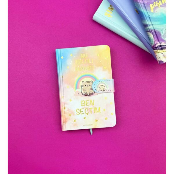 Motto Tasarımlı Mıknatıs Kapak 14x9 Defter