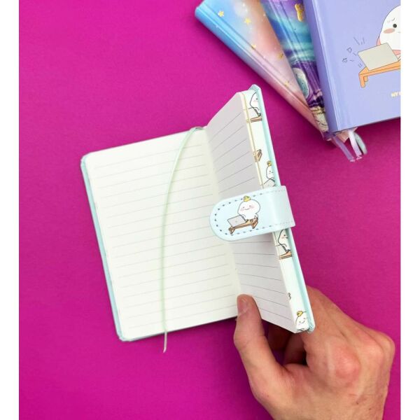 Motto Tasarımlı Mıknatıs Kapak 14x9 Defter