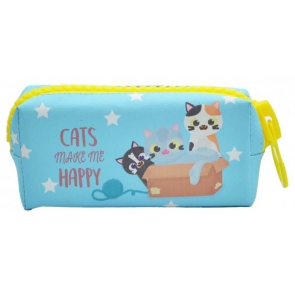 Taros 6694 Unick Color Zipper Cats Kalem Çantası Tek Bölme