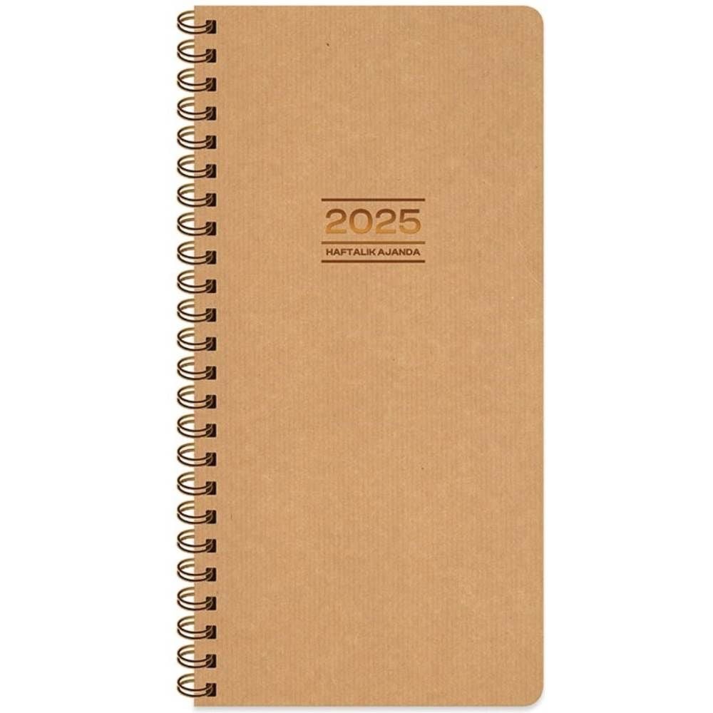 Keskin 2026 Kraft 8x16 cm Spiralli Cep Ajandası AJ-73