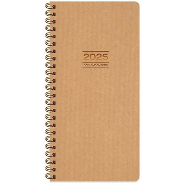 Keskin 2026 Kraft 8x16 cm Spiralli Cep Ajandası AJ-73