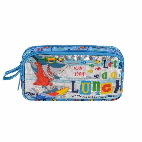 Muggle Cute Shark 2 Bölmeli Kalem Çantası Mavi MU-0082