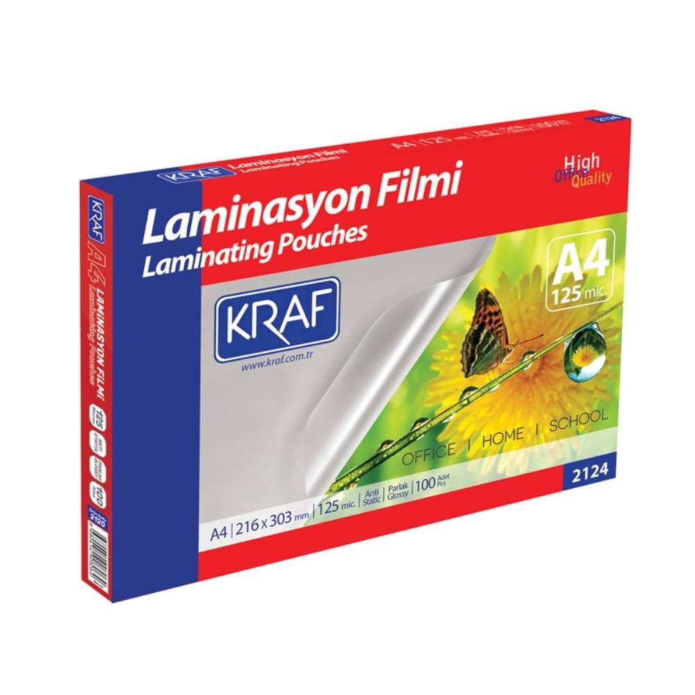 Kraf Laminasyon Filmi Parlak A4 125 Mic. 100 Lü 2124
