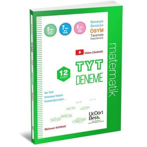 Üçdörtbeş TYT Matematik  Ösym Tarzında Hazırlanmış 12 Deneme