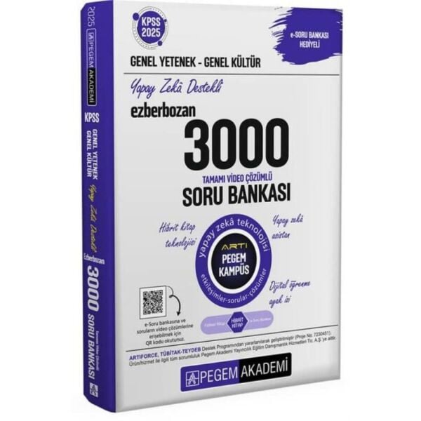 Pegem 2025 KPSS GY GK Ezberbozan 3000 Tamamı Çözümlü Soru Bankası