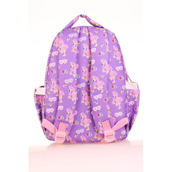 Kaukko Kids Love Aynalı Taşlı Flamingo İlkokul Çantası L5137