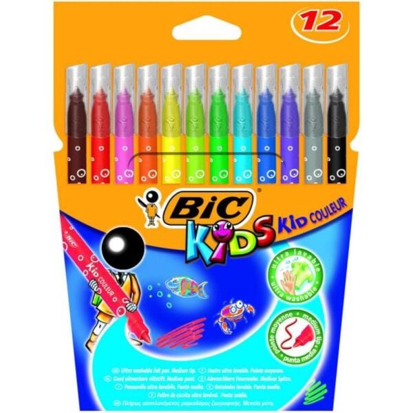 Bic Couleur Keçeli Kalem 12 Renk Yıkanabilir 920293